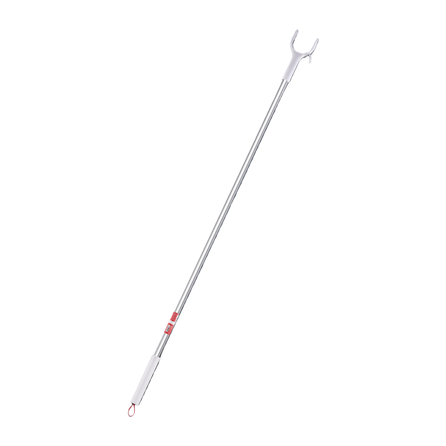 【CL】26Q3#Y1#B Silver telescopic clothes drying pole, white handle, Y-shaped chuck, multi-functional bathroom clothes hanging fork, push rod, hanger hook Application Scenario