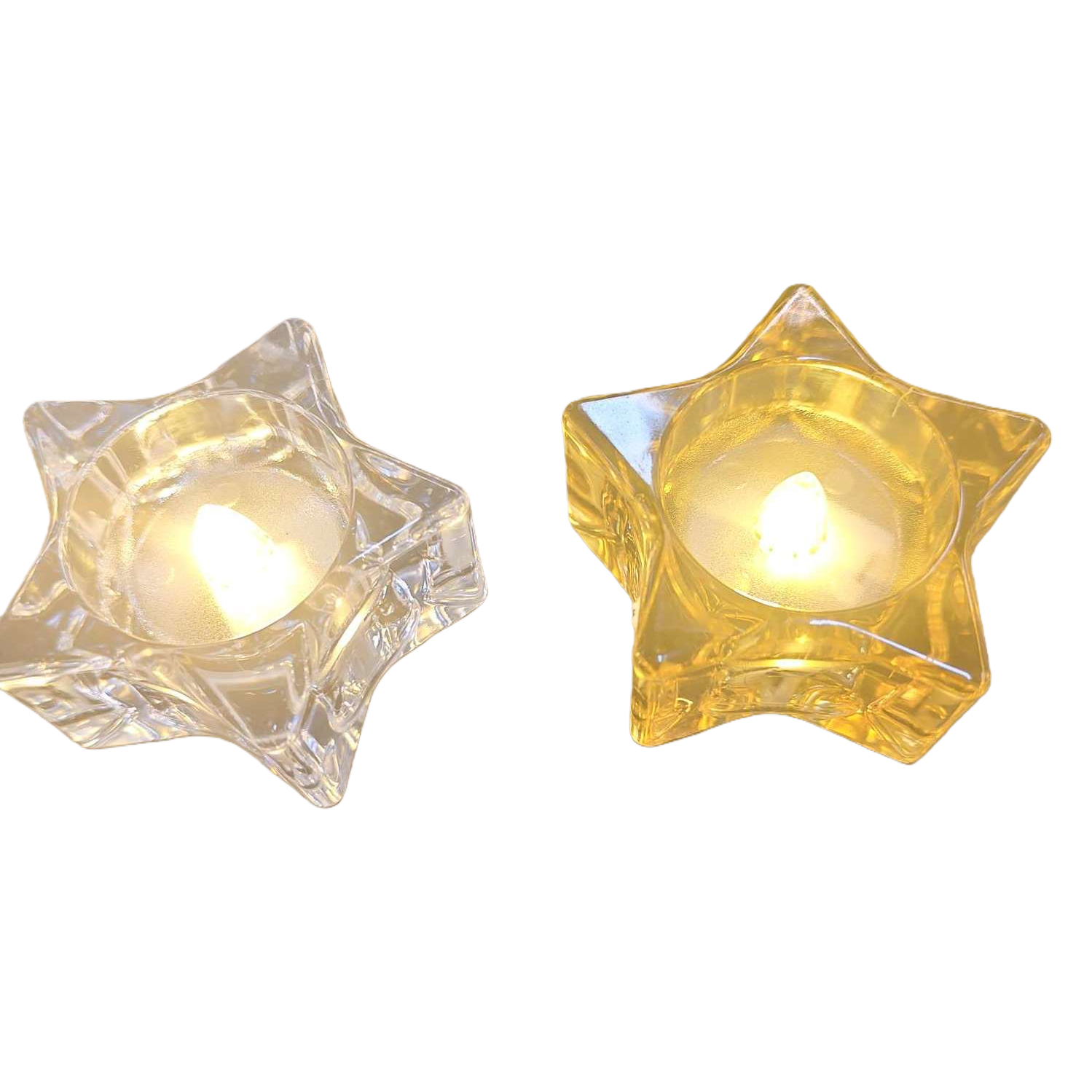 Transparent star-shaped decorative candlestick, yellow star-shaped creative home decor, birthday party decoration Item Picture