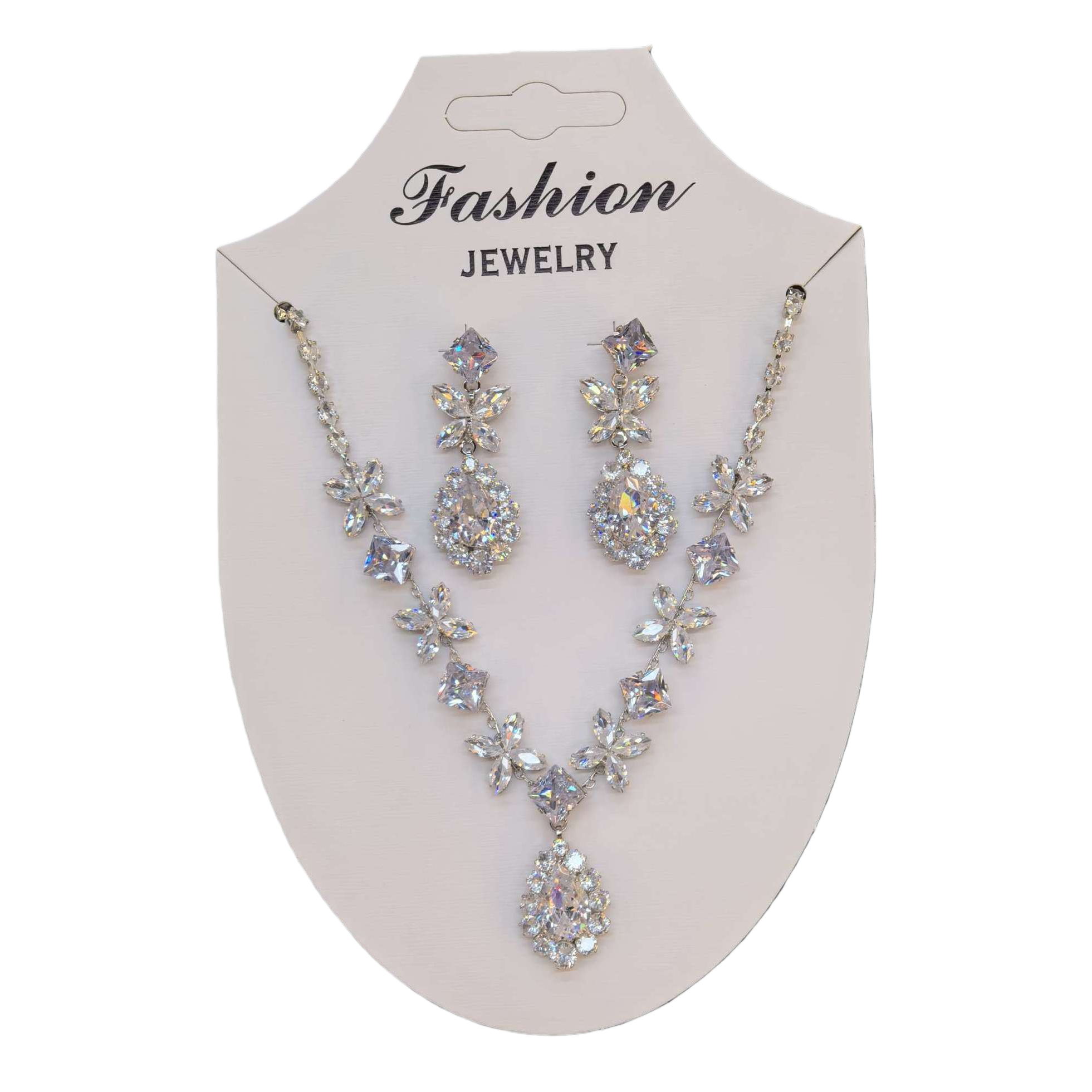 Plata cristal flores collares pendientes conjuntos moda elegante accesorios pareja regalo accesorios tendencia versátil Item Picture