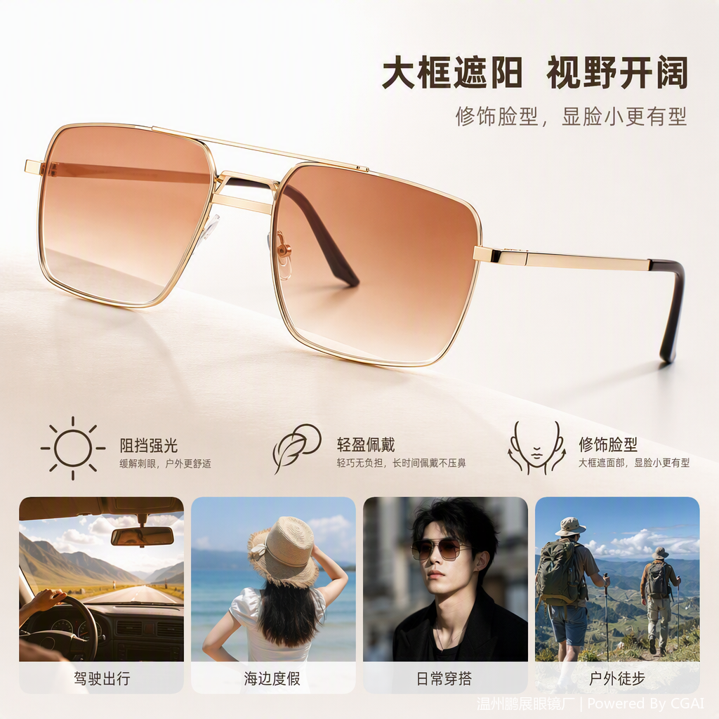 Fashionable polarized sunglasses for men and women, trendy sunglasses for UV protection, driving, outdoor and casual sunglasses accessories details Picture