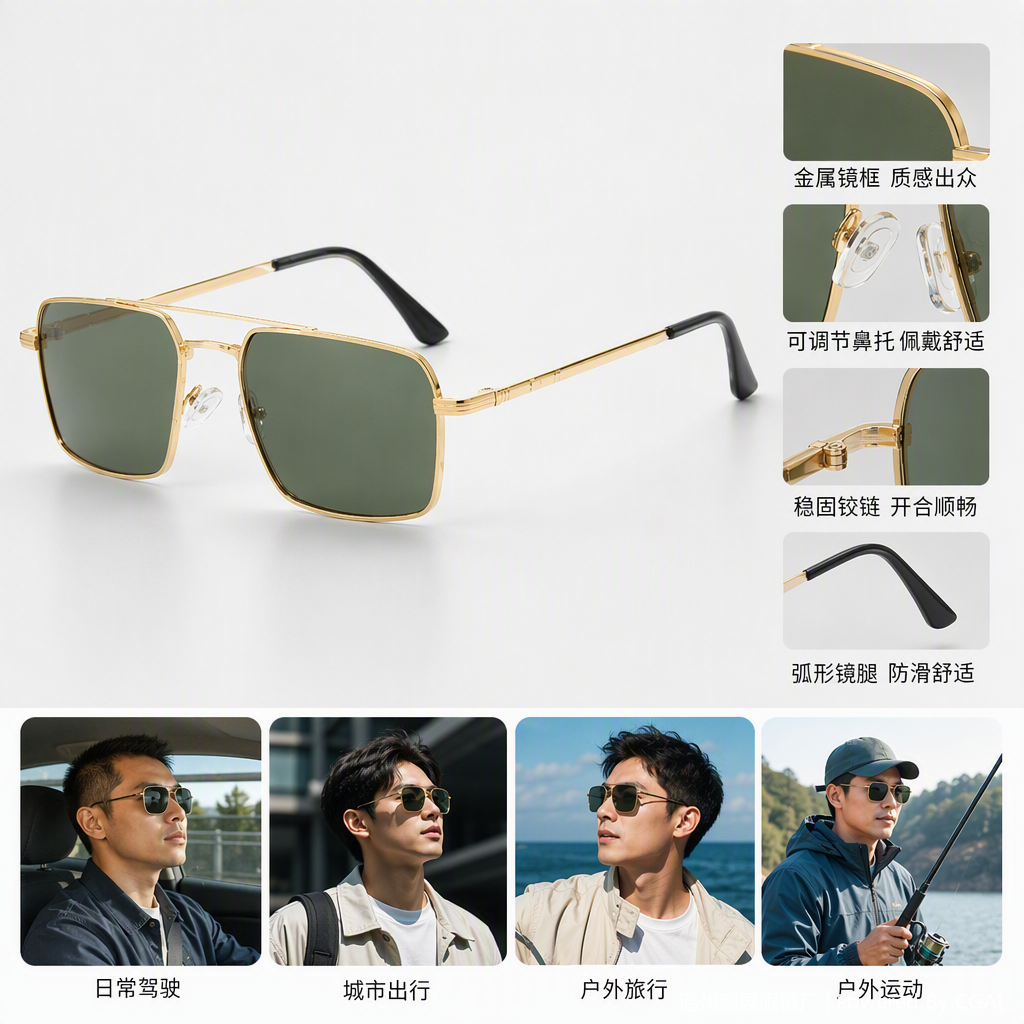 Fashionable sunglasses, polarized sunglasses, trendy UV-protective sunglasses for both men and women, accessories, casual and versatile Item Picture