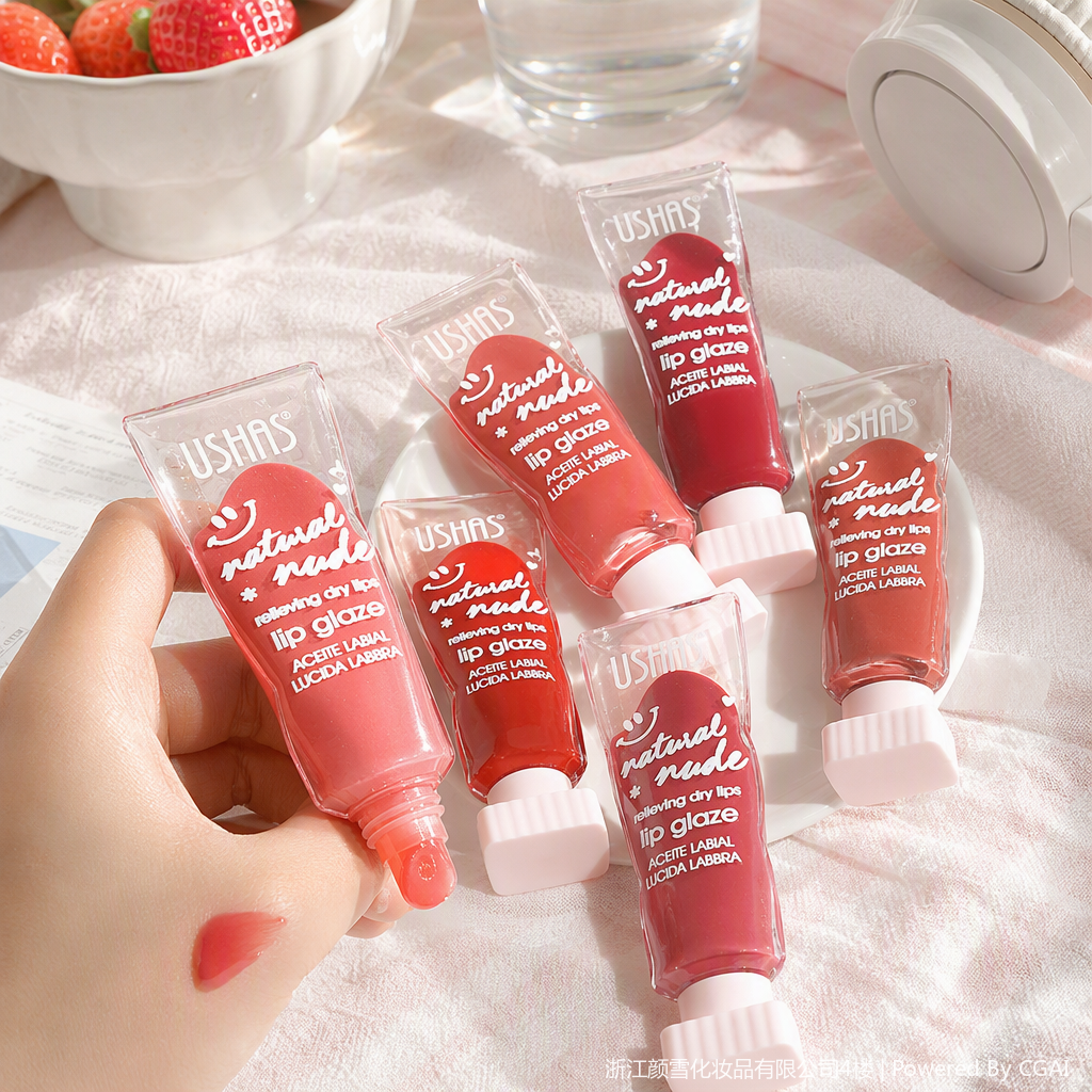 Hidratante labial de larga duración esmalte hidratante y brillante maquillaje labial maquillaje retención de color sin decoloración natural suave