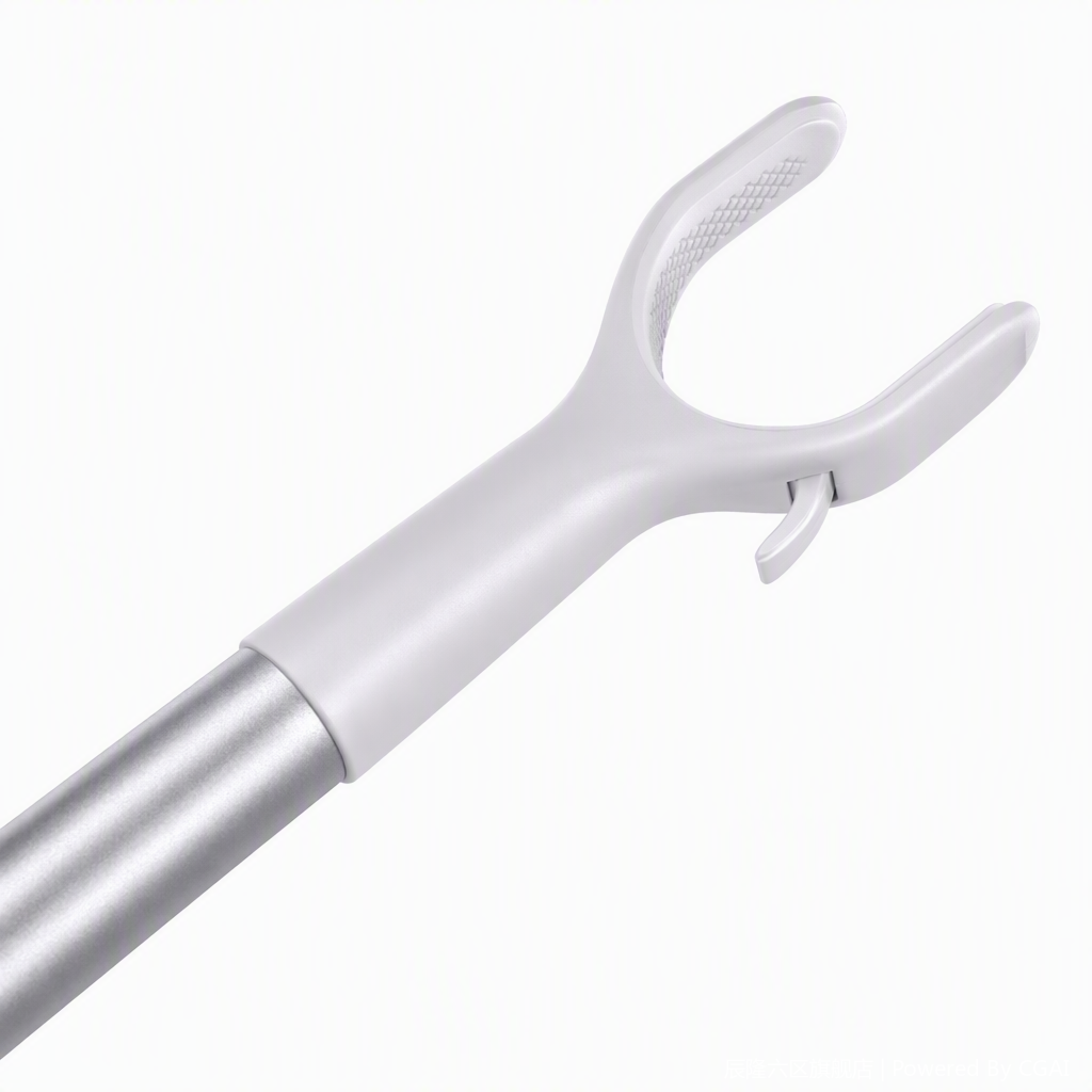 【CL】26Q3#Y1#B Silver telescopic clothes drying pole, white handle, Y-shaped chuck, multi-functional bathroom clothes hanging fork, push rod, hanger hook Specification image