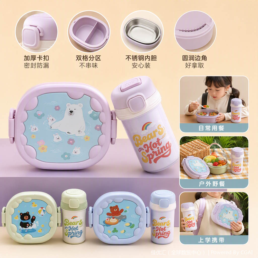 Multi-functional sealed and fresh-keeping lunch box, portable plastic lunch box, household student lunch box with lid, durable and large capacity Specification image