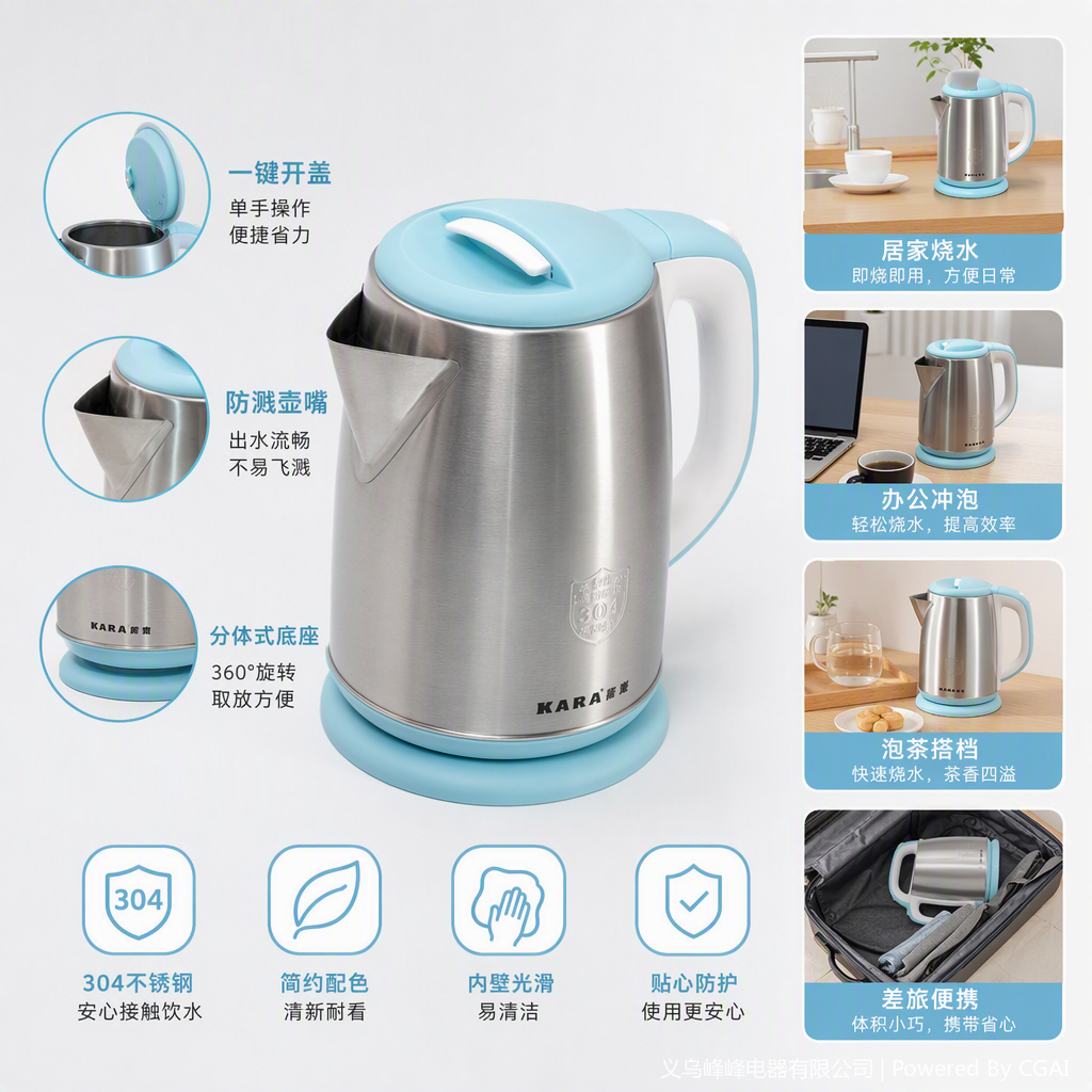 The multi-functional smart electric kettle is a must-have kitchen appliance for quick water boiling, heat preservation and large capacity at home details Picture