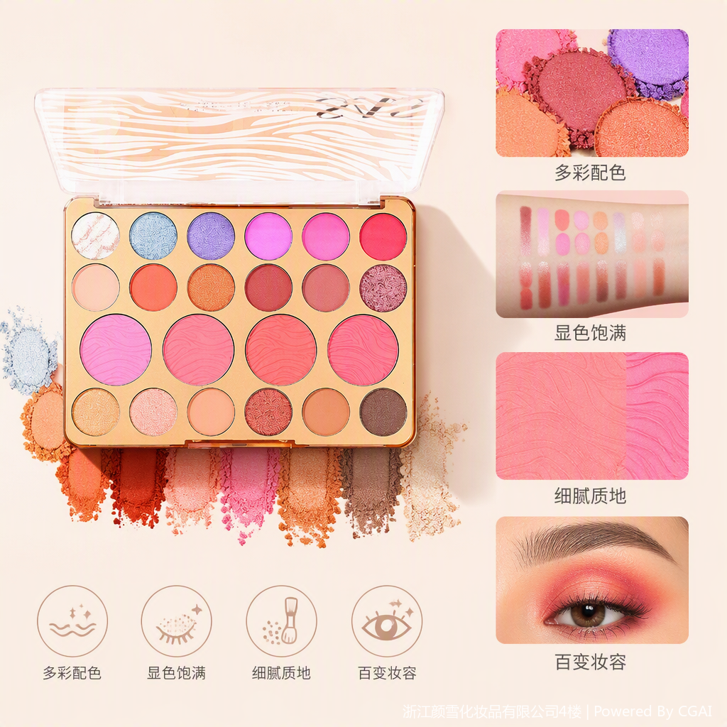 Multi-color facial makeup set combination plate, long-lasting color, multi-effect contouring powder, blush, eyeshadow plate, special for students Specification image