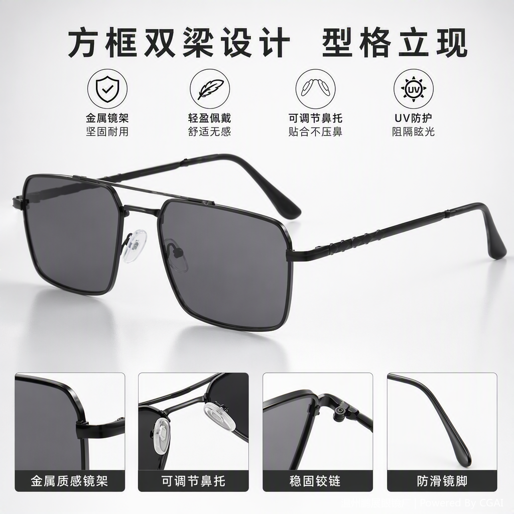 Fashionable sunglasses, polarized sunglasses, trendy polarized glasses for men and women, UV protection sunglasses, casual sunglasses details Picture