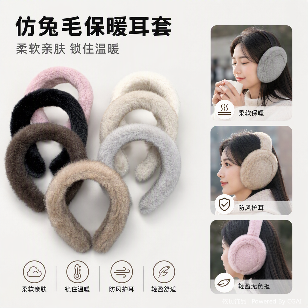 Colorful plush hair bands, cute cartoon hair accessories for children, soft, comfortable and versatile hair bands, hair clips and hair accessories