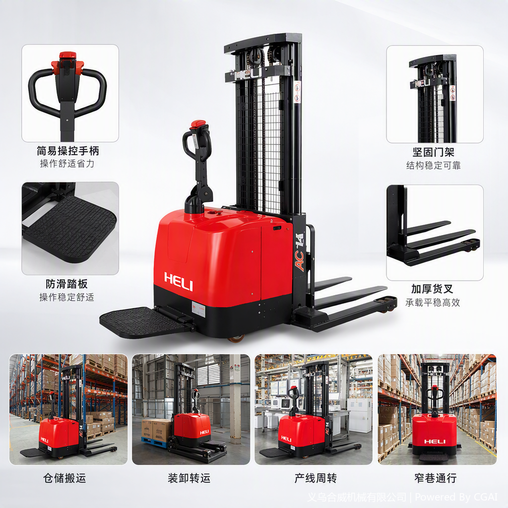 The manual hydraulic stacker is a durable and practical tool for lifting goods in warehousing and logistics Application Scenario