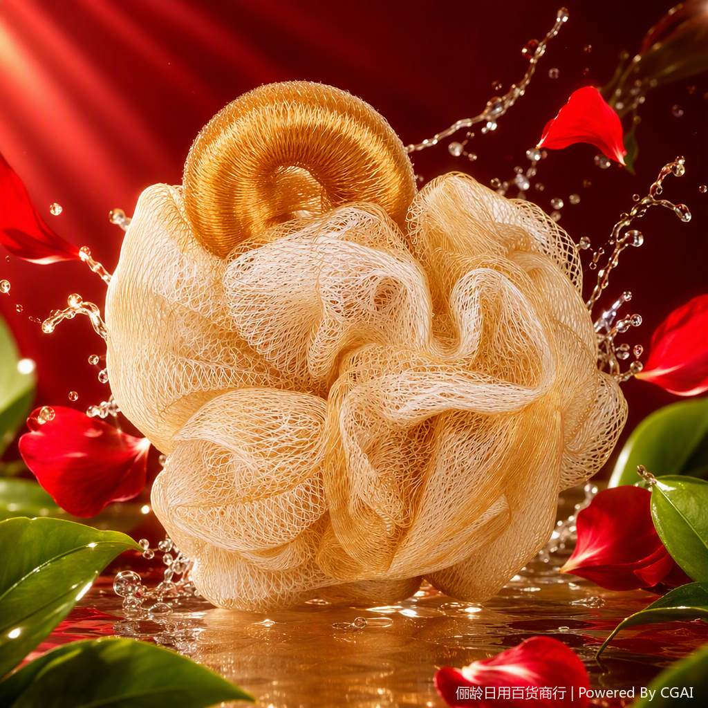 The golden mesh bath ball is soft and fine, cleansing the skin. It has rich foam and a long-lasting fragrance, making it a must-have for the bathroom Specification image