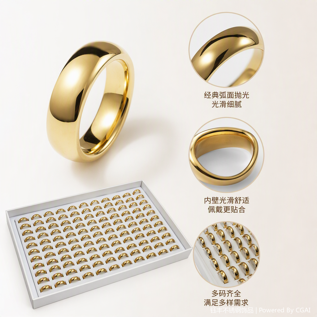 金色戒指展示盒首饰收纳盒多层简约时尚珠宝陈列架礼品包装盒