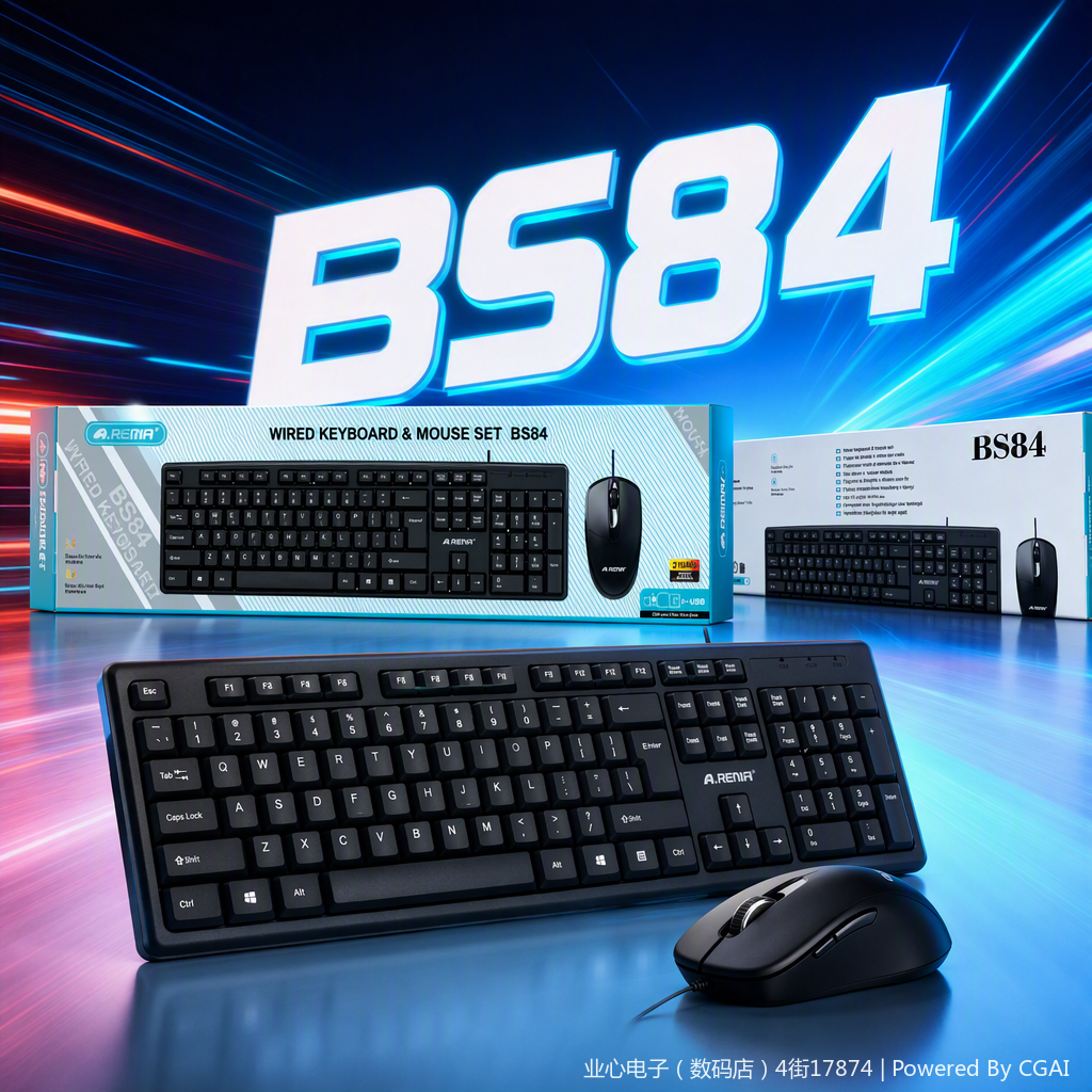 Moda negro teclado y ratón juego de oficina multifunción silencioso portátil accesorios combinación Specification image