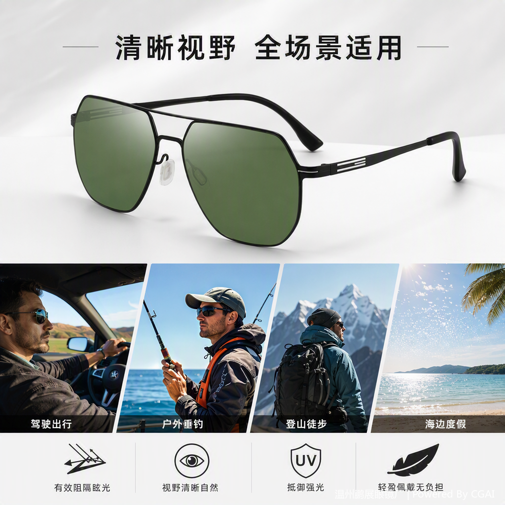 Fashionable polarized sunglasses for men and women, trendy sunglasses for UV protection, driving sunglasses and accessories