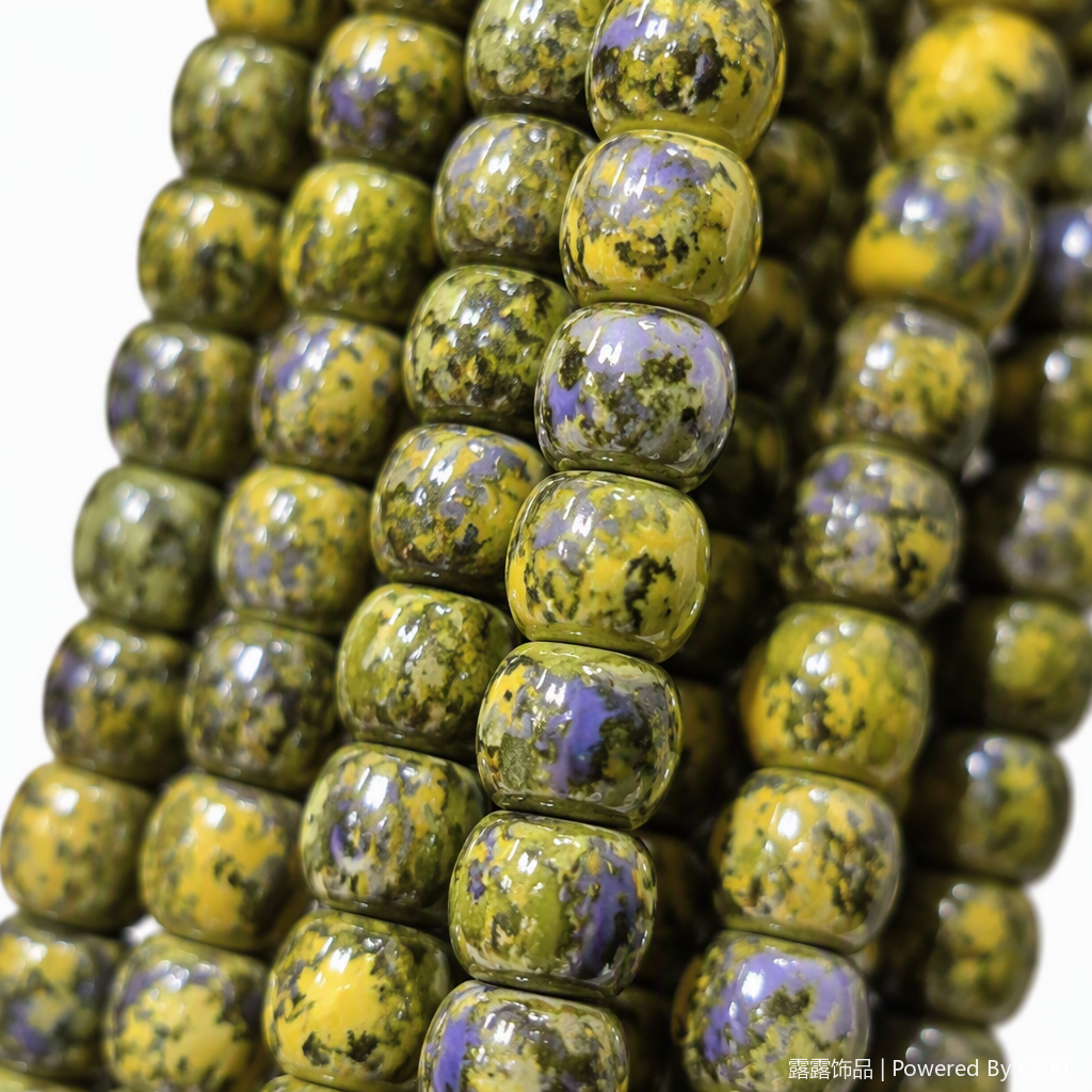Colorful patterned bead strings, handcrafted bead DIY jewelry accessories, multi-color mixed and matched creative bracelet and necklace materials Application Scenario