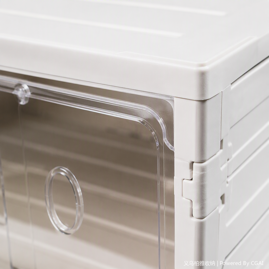 2+1 transparent white plastic shoe box storage box, simple transparent shoe organization box, shoe cabinet storage box, folding cabinet Specification image