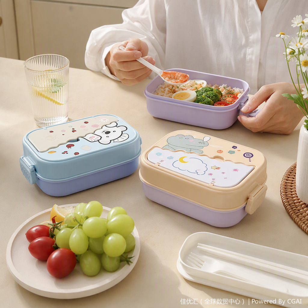 Multi-functional sealed food preservation box set, portable lunch box, plastic tableware storage box, household kitchenware Specification image