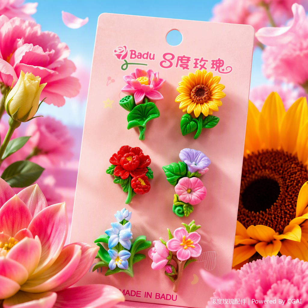 Rosa tarjetas flores broches moda chic versátil mujer accesorios regalos coleccionables Specification image