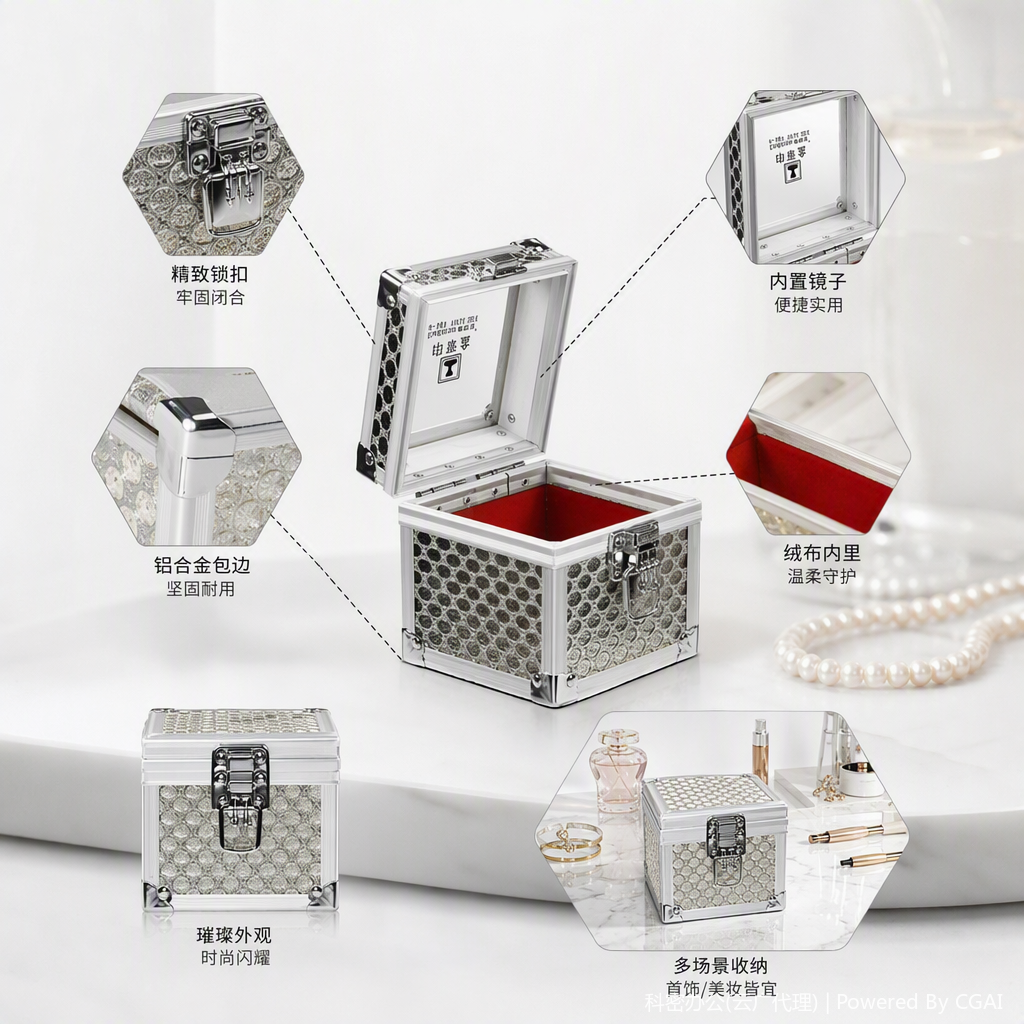 Multi-functional jewelry box, storage box, jewelry bag, portable jewelry organization bag, women's accessory storage bag, gift box packaging details Picture