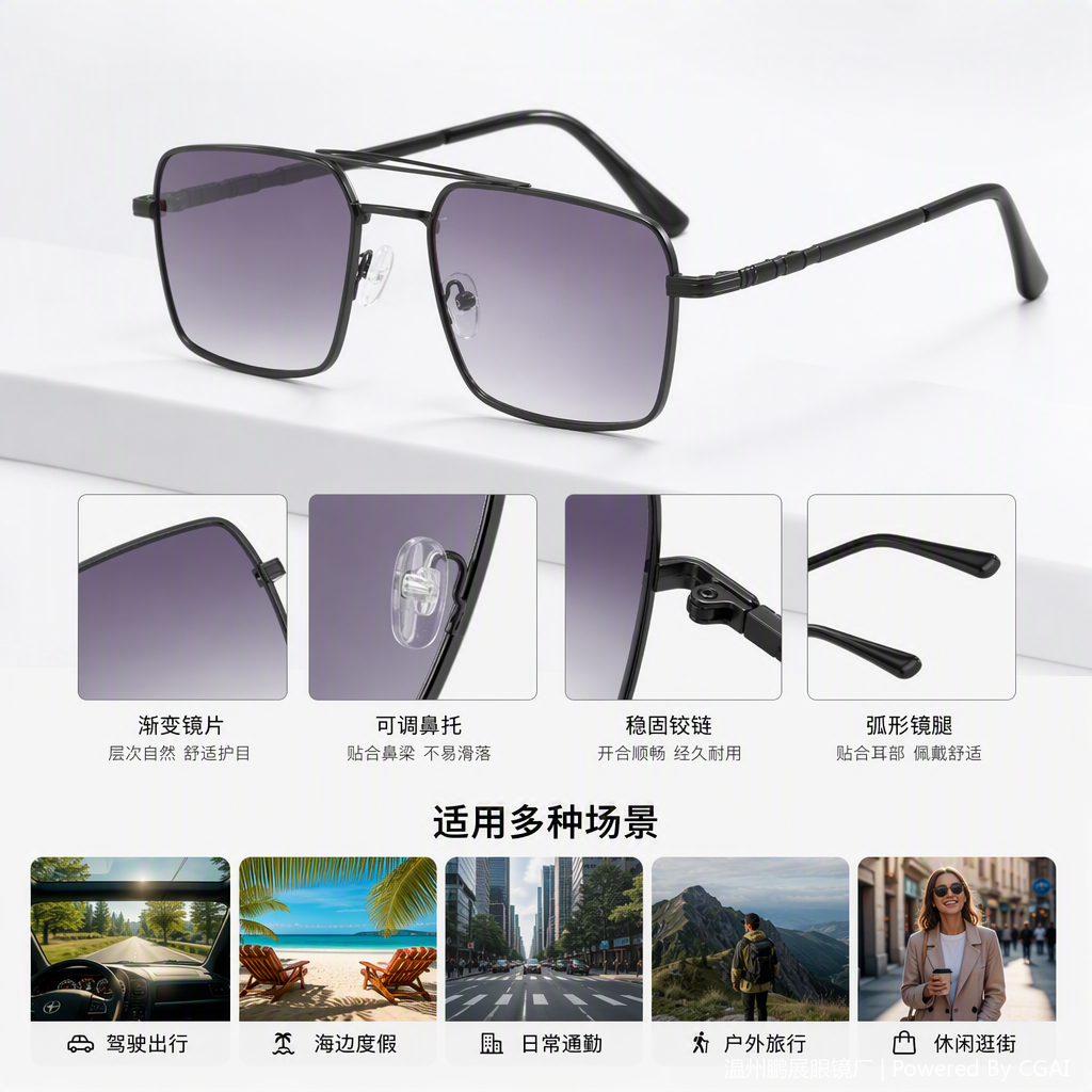 Fashionable polarized sunglasses, trendy sunglasses for men and women, UV protection sunglasses, driving and driving sunglasses, trendy accessories Specification image