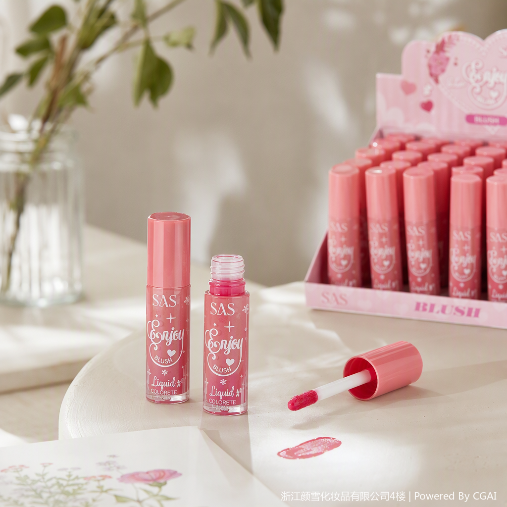 Natural soft mist blush and rouge powder makeup lasts long without smudging, naturally brightening the skin tone Specification image