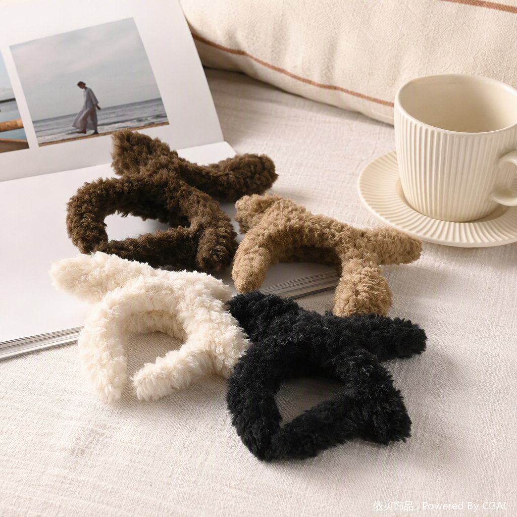 Cute plush rabbit ear hair bands in multiple colors to choose from, fun and versatile hair accessories, trendy headwear for children and adults details Picture