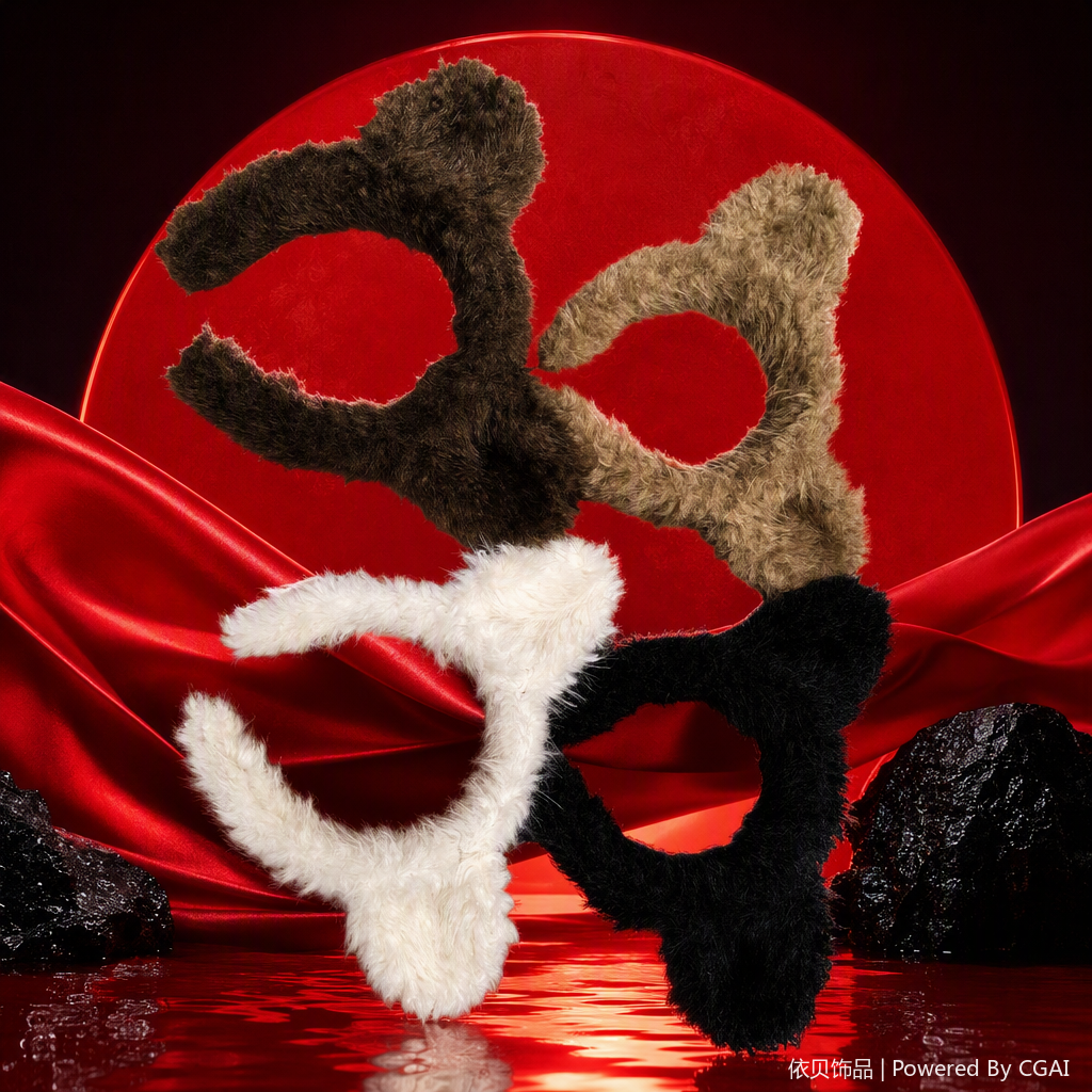 Cute plush rabbit ear hair bands in multiple colors to choose from, fun and versatile hair accessories, trendy headwear for children and adults Specification image