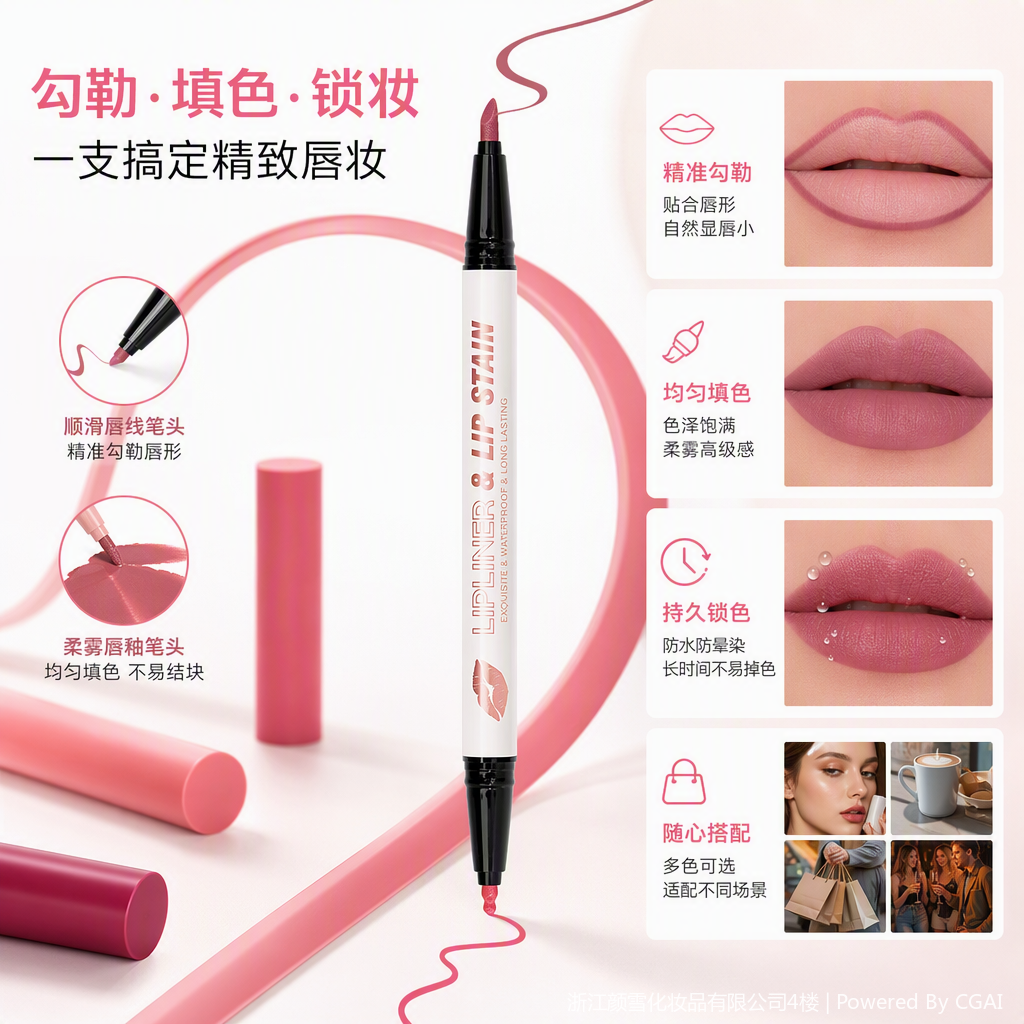 Long-lasting color-changing lip liner pen, anti-smudging, shaping lip makeup, long-lasting makeup without fading, natural lip shape modification Item Picture