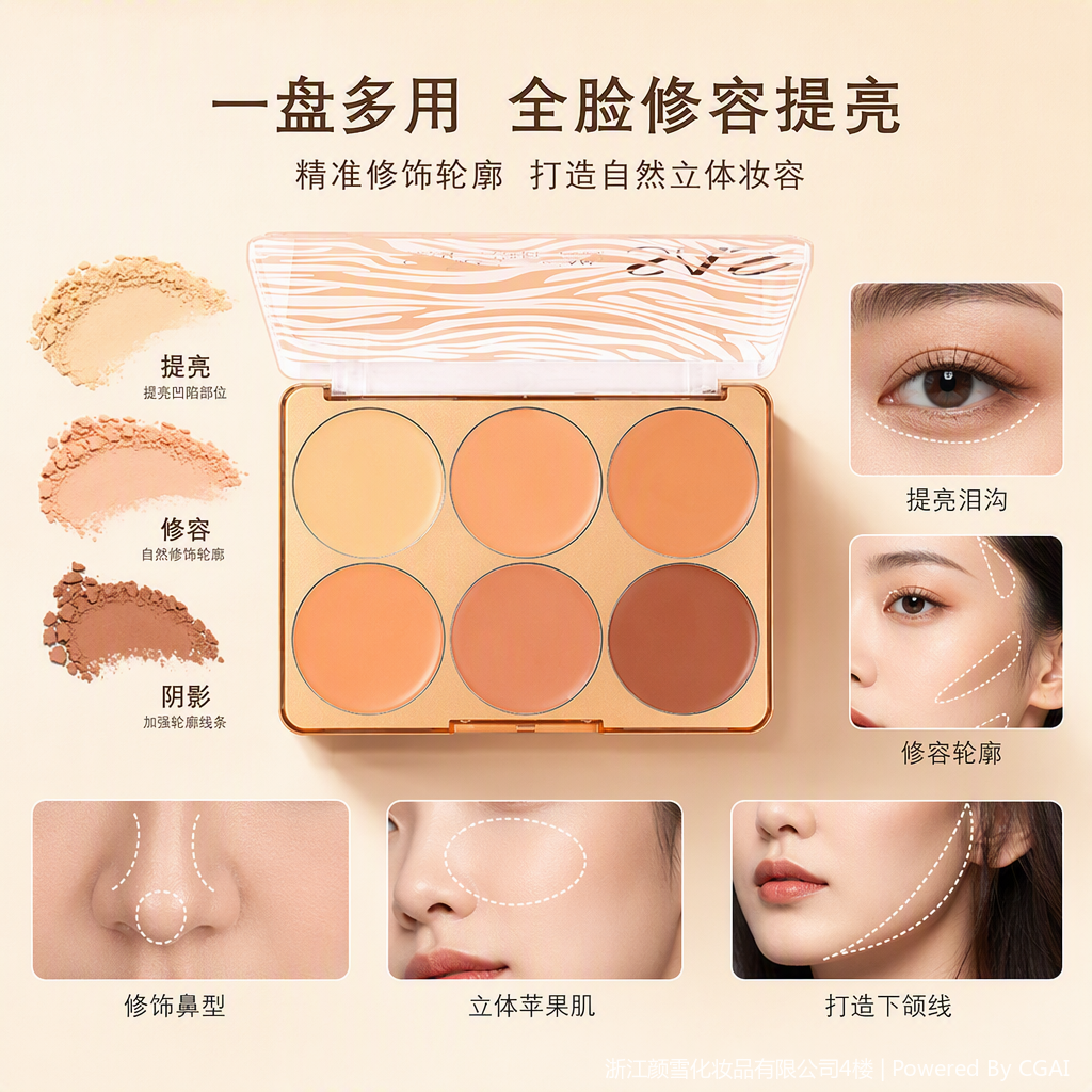 Multi-color eyeshadow, blush, highlighter, contouring makeup set, long-lasting color display, multi-purpose makeup set for women Specification image