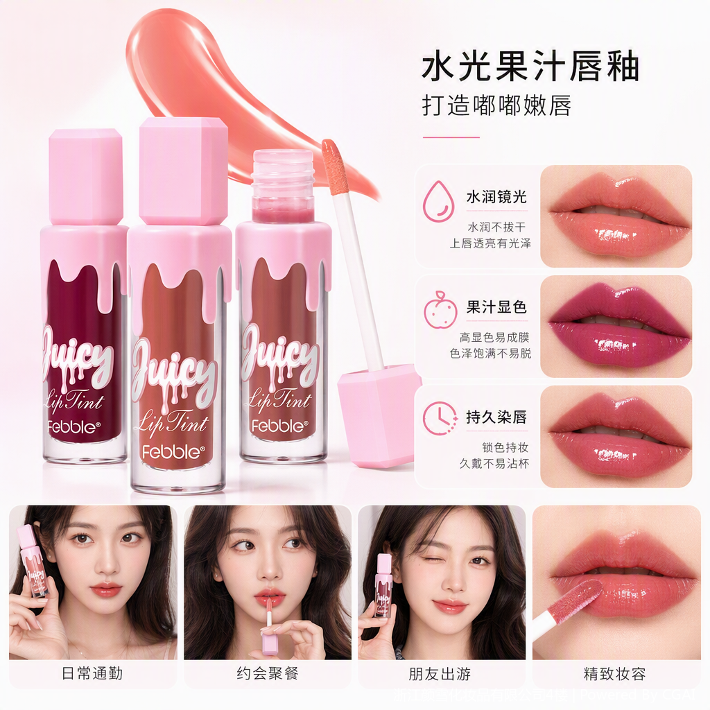 The moisturizing and long-lasting lip gloss is hydrating and does not fade easily. It is a liquid lip gloss suitable for daily makeup details Picture