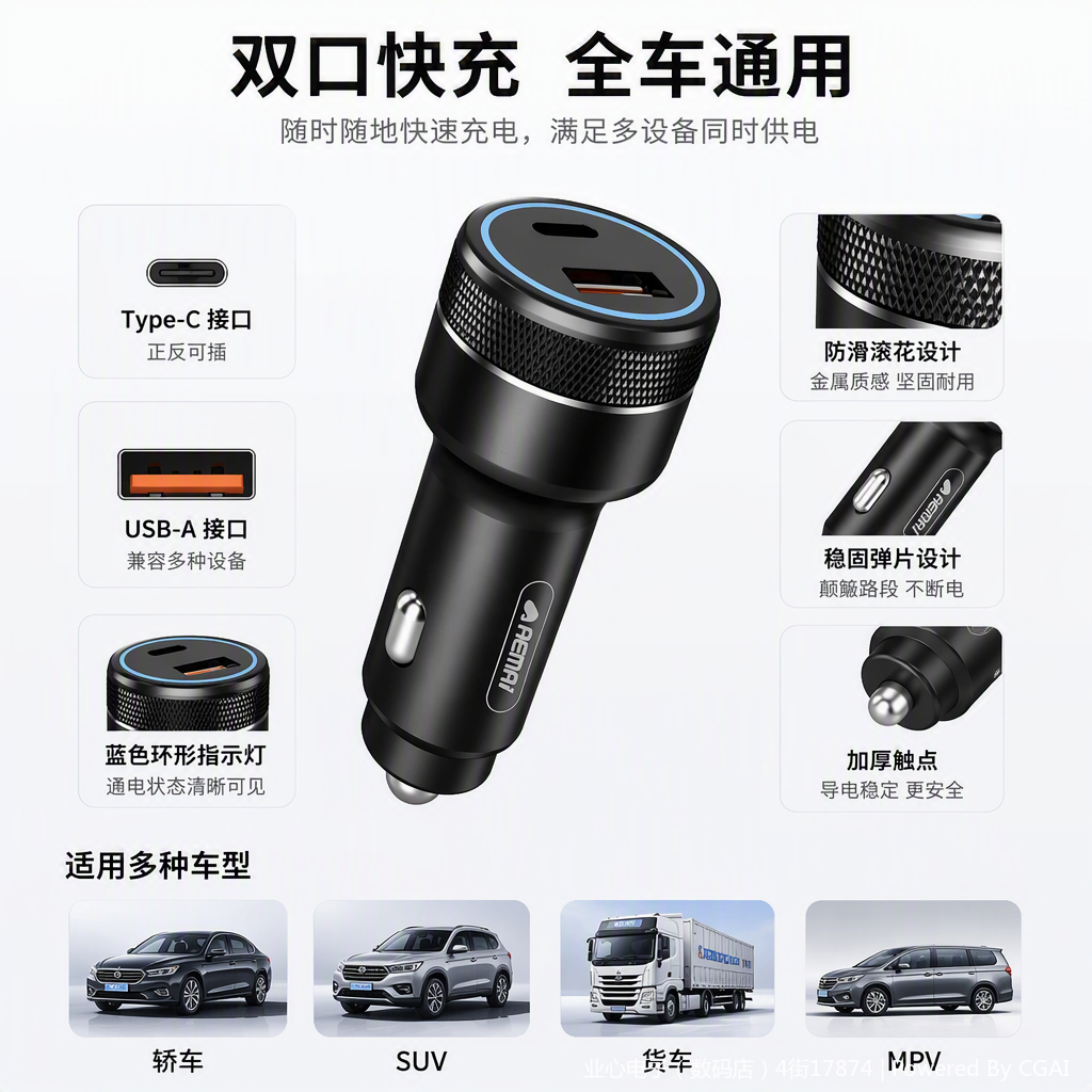 Cargador rápido multifunción para coche encendedor de cigarrillo de coche one drag multi smart security compatible con adaptador de carga rápida