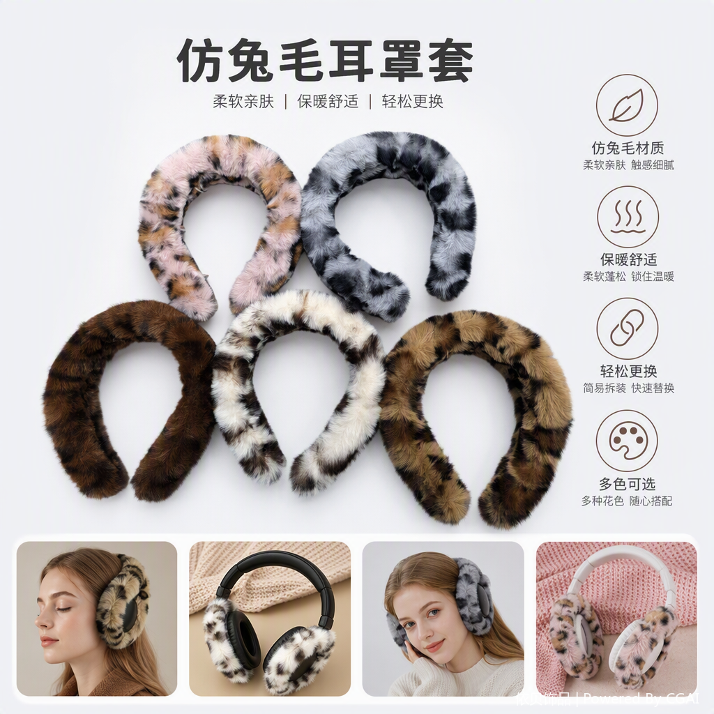 Five fashionable leopard print plush hair bands in multiple colors to choose from, versatile and cute hair accessories, hair accessories, headbands, hair clips, and headbands