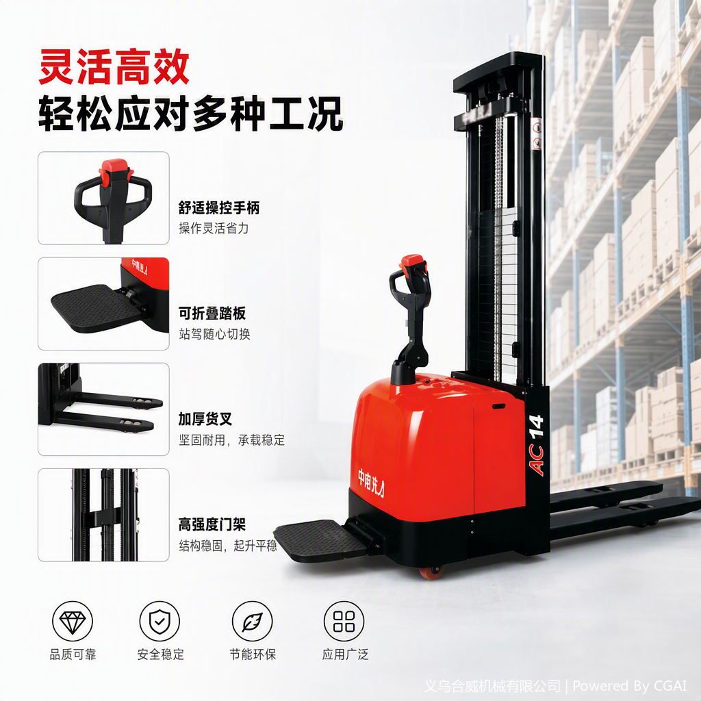 Manual hydraulic stacker handling equipment and warehousing logistics handling tools enhance the efficiency of goods Specification image