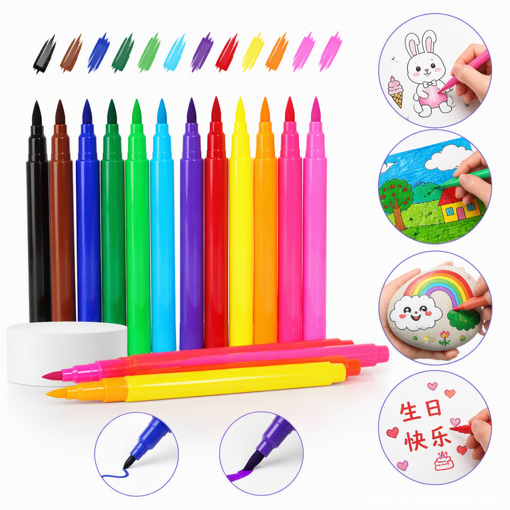 The multi-color office cultural writing pen set is portable and practical for student drawing color markers Application Scenario
