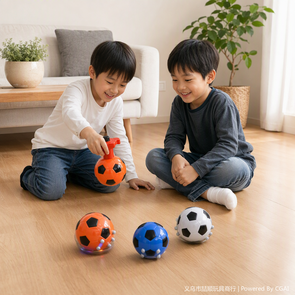 Футбольная игра основана на акустической гироскопе, гироскопе, музыке, вращающейся ночью в гироскопе, с мальчиками и детьми Item Picture