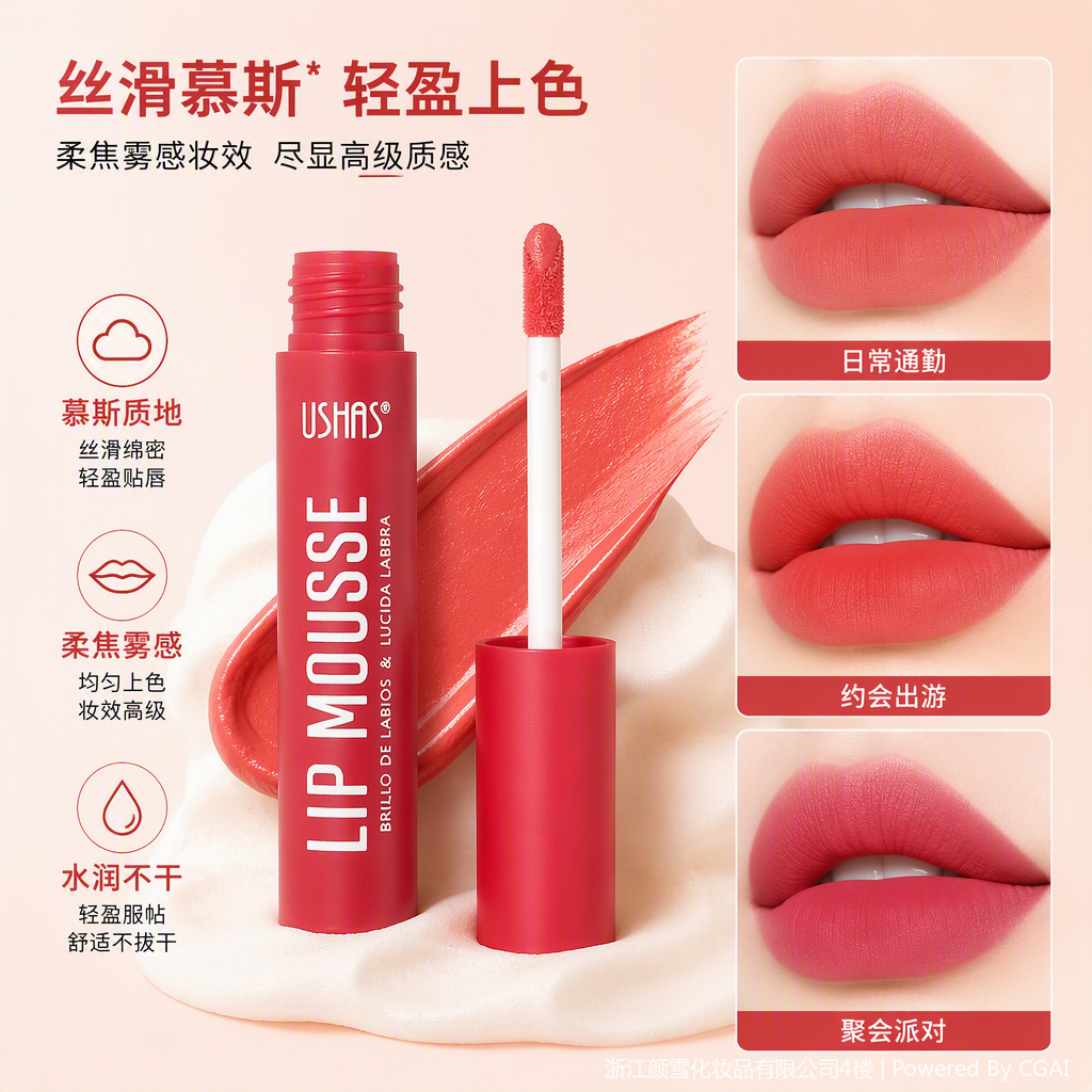 Hidratante de larga duración esmalte de labios mate color no es fácil de perder color hidratante brillo maquillaje de labios esencial Specification image