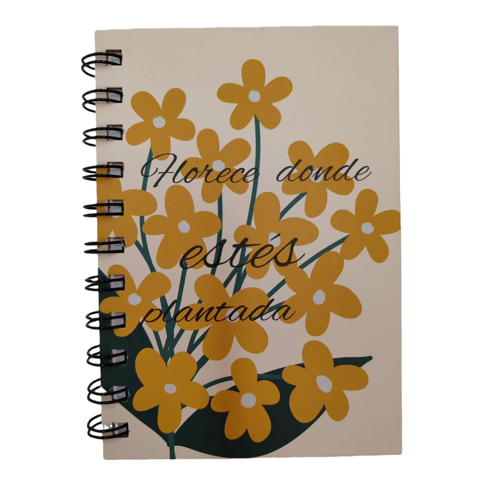 Donghu Paper Products A6 Gentle yellow small flower coil notebook with simple illustrations for students Item Picture