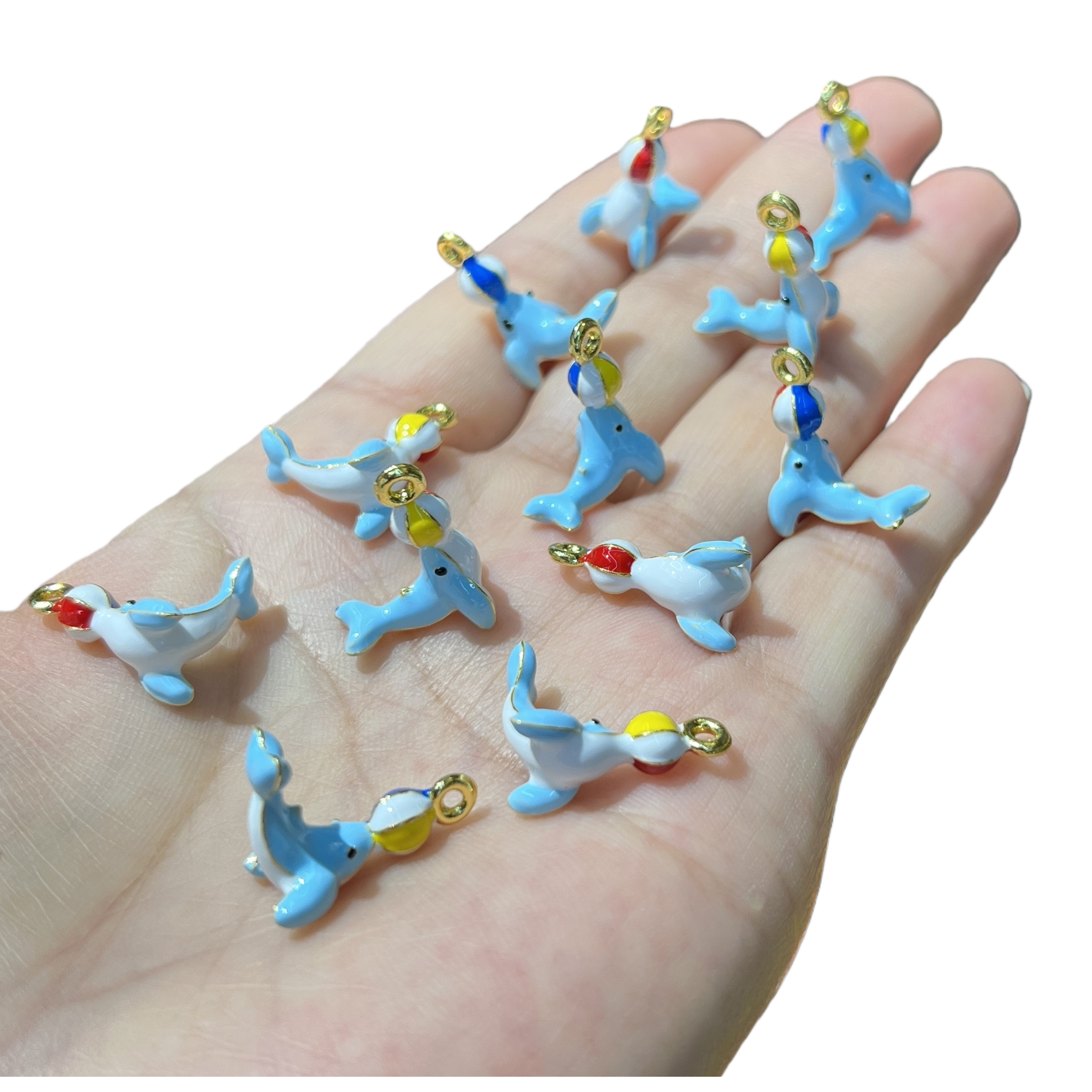Blue dolphin-shaped enamel pendant, fashionable, individual, simple and trendy necklace accessory gift selection Item Picture