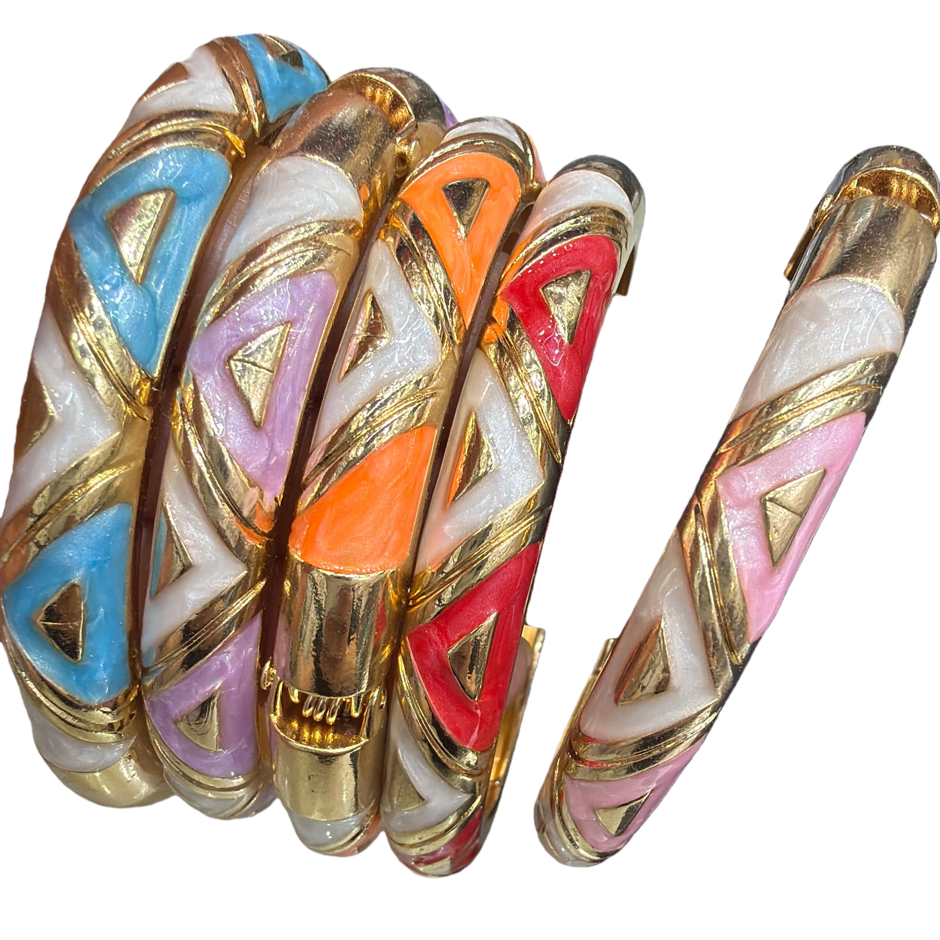 The colorful geometric pattern gold edge bracelet is a fashionable, versatile, simple, individual and trendy accessory Item Picture