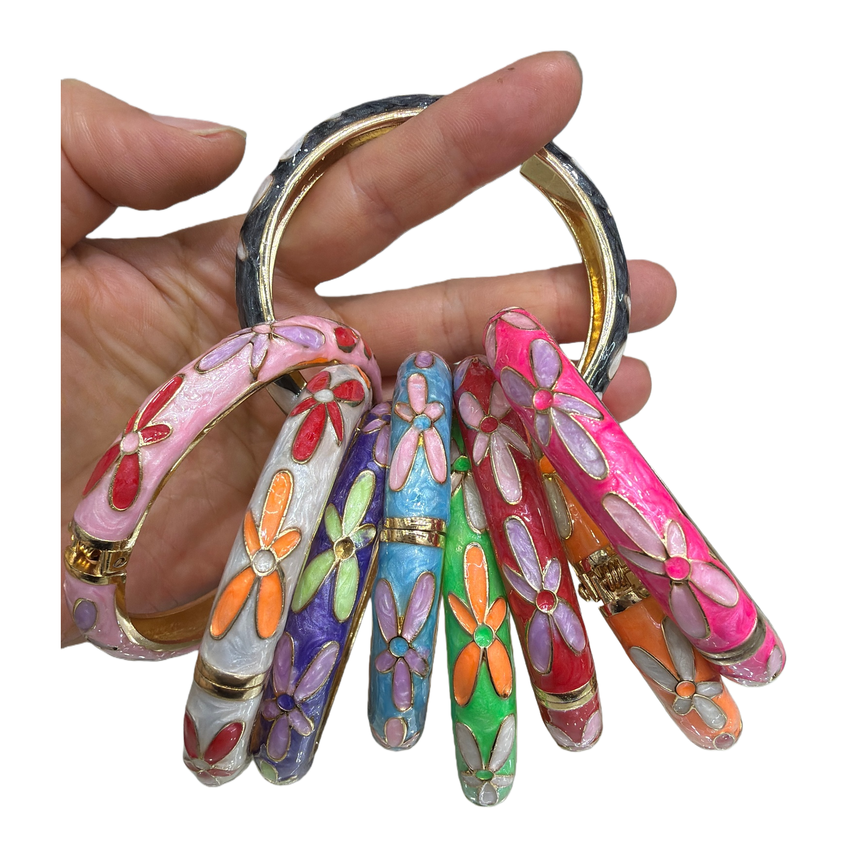 Colorful floral enamel bracelet, a fashionable and versatile accessory, an elegant ladies' bracelet gift Item Picture
