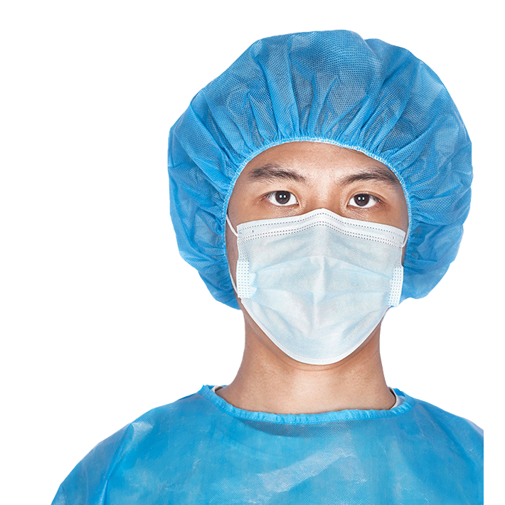 Junda disposable non-woven fabric round cap Breathable, dust-proof, thickened non-woven fabric blue round cap for both men and women Specification image