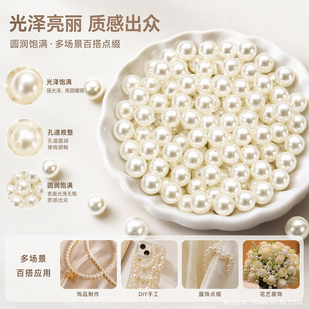Imported pearl jewelry, fashionable and elegant style, bracelet, necklace, earrings, gift box set, women's fine accessories details Picture