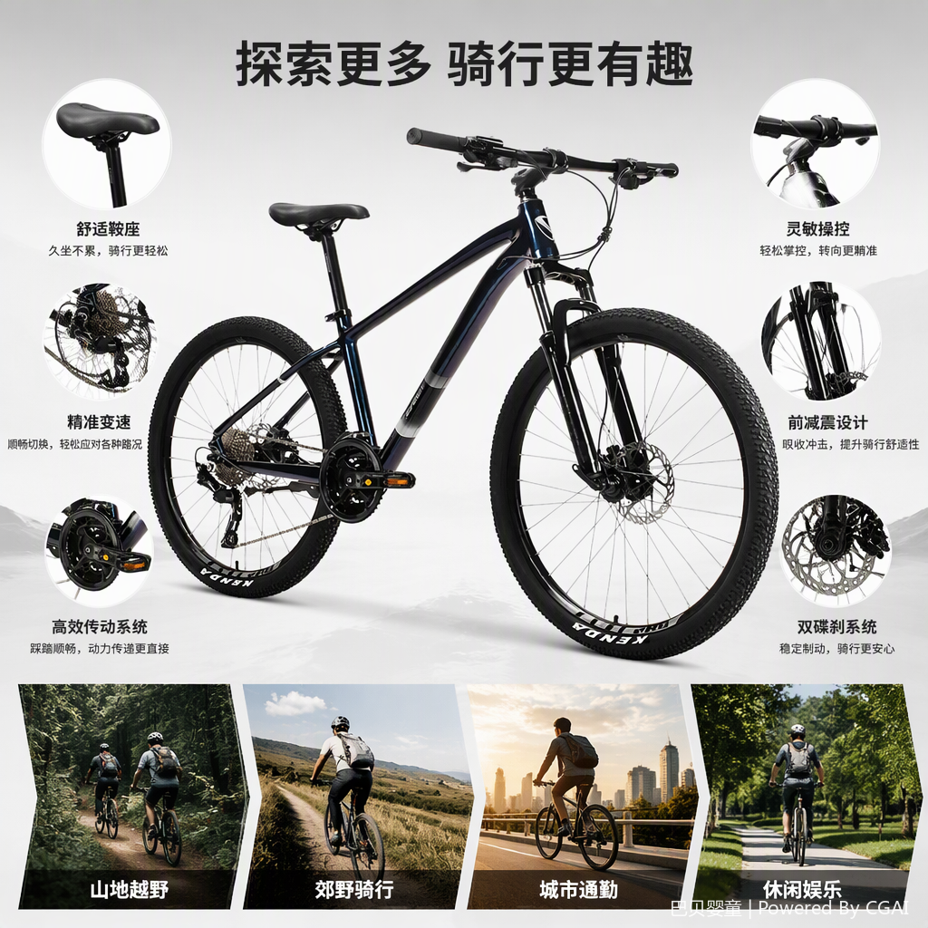 Professional, durable and multi-functional mountain bike riding equipment set for outdoor sports and cycling