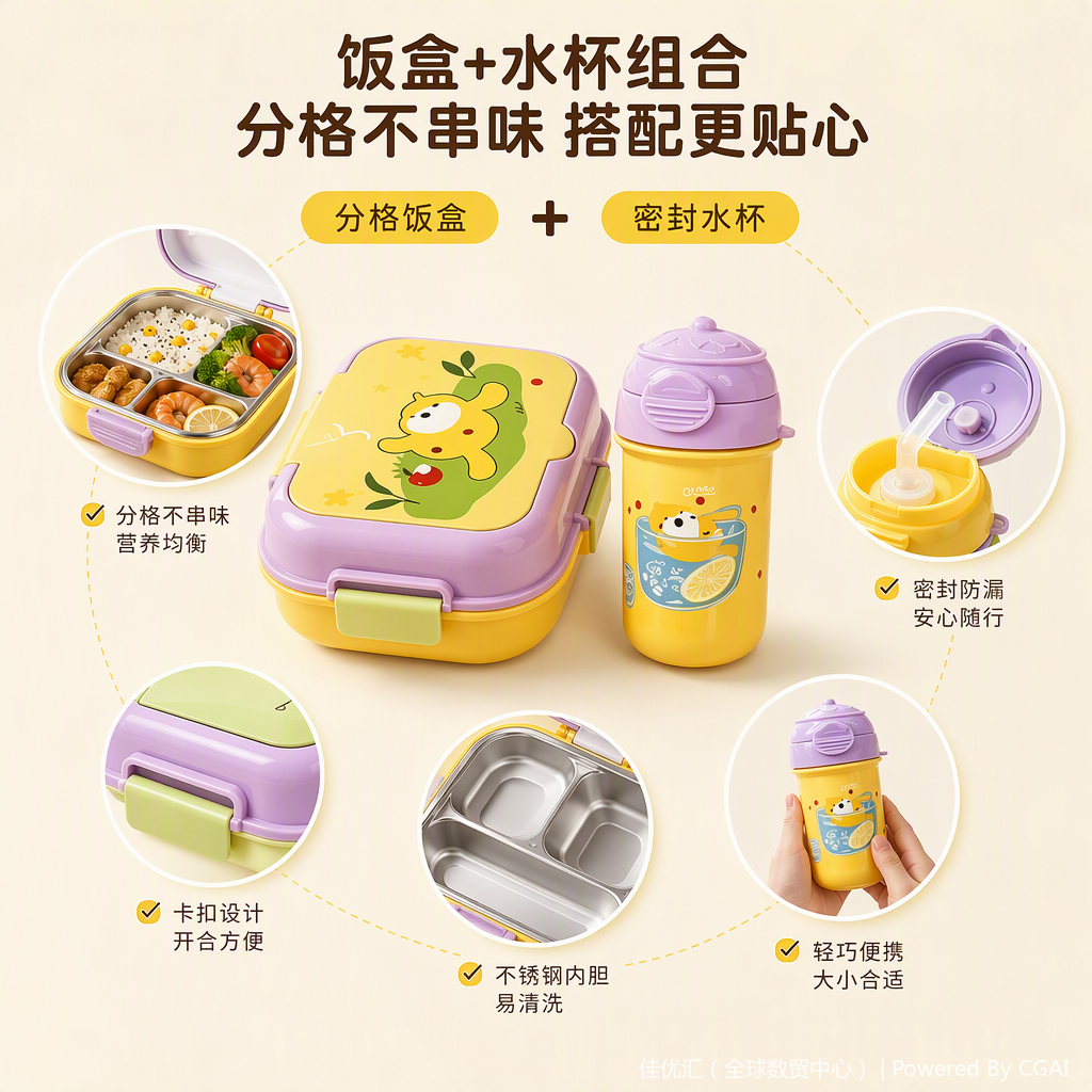 Multi-functional sealed and fresh-keeping lunch box, portable plastic lunch box, household with lid, student lunch box, plastic tableware Application Scenario
