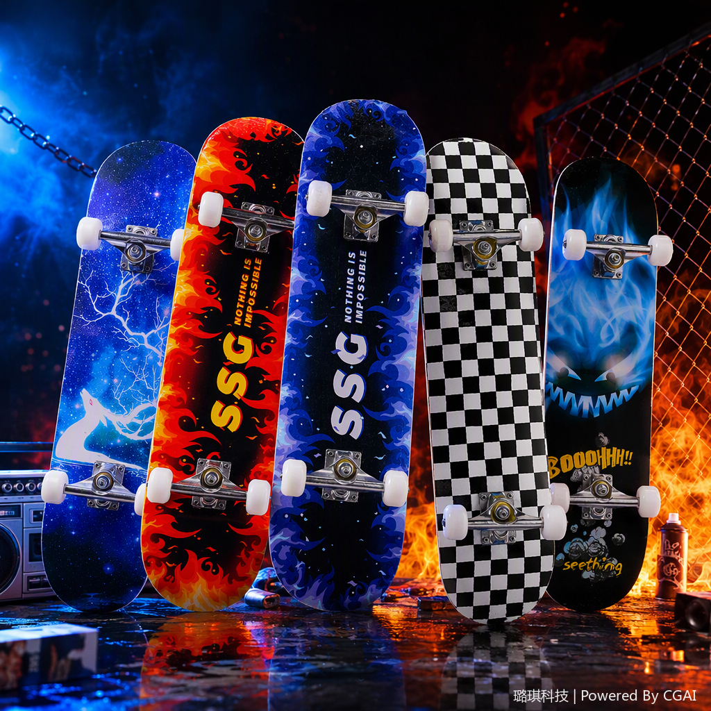 Colorful ice skates, roller skates, skateboards, vitality boards, sports equipment, adult and children's casual sliding shoes, sports shoes Item Picture