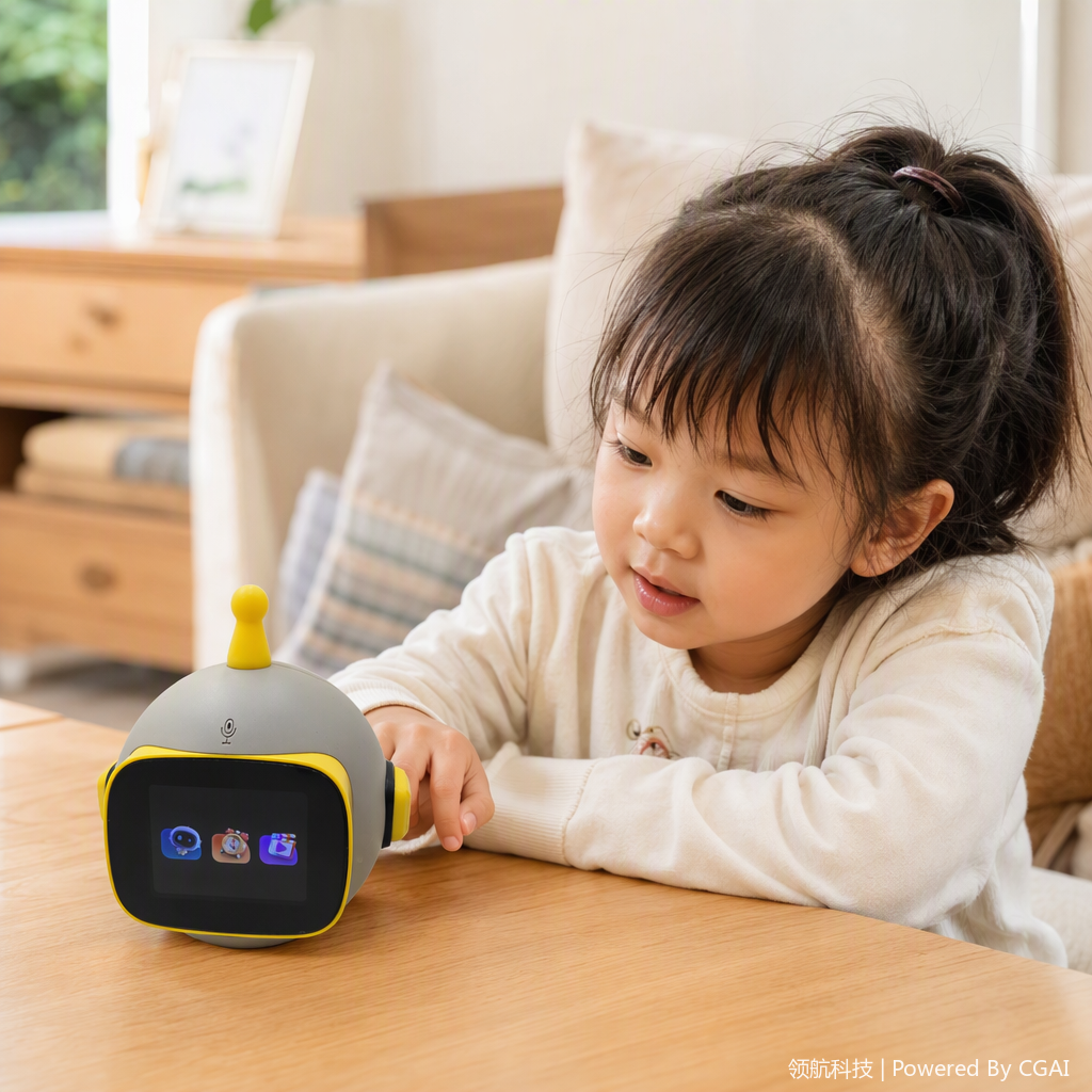Creative yellow and gray color matching AI intelligent robot children's toy interactive companionship educational intelligence model robot details Picture