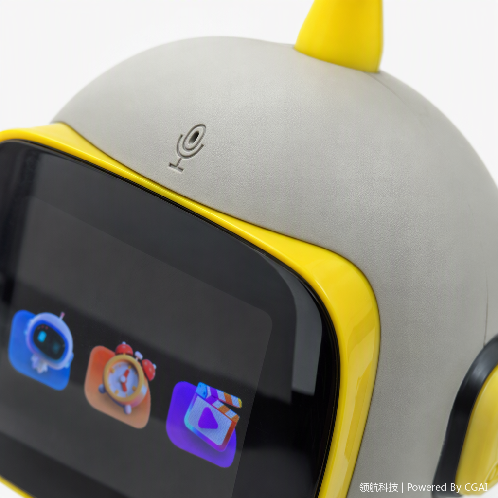 Creative yellow and gray color matching AI intelligent robot children's toy interactive companionship educational intelligence model robot Application Scenario