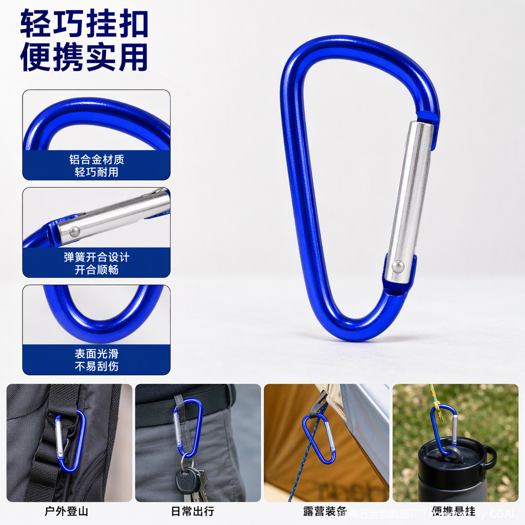 多功能登山扣户外登山钩登山装备野营用品登山配件耐用坚固攀爬钩