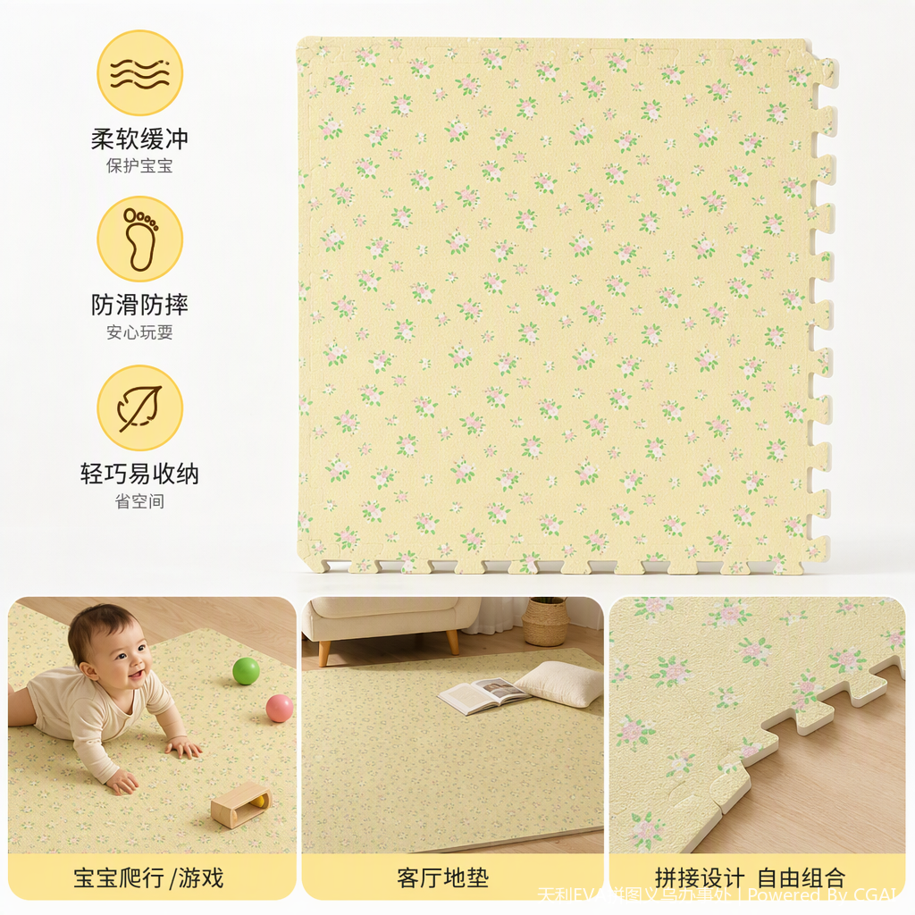 柔软舒适家用地垫地毯防滑吸音客厅卧室地垫地垫多色可选