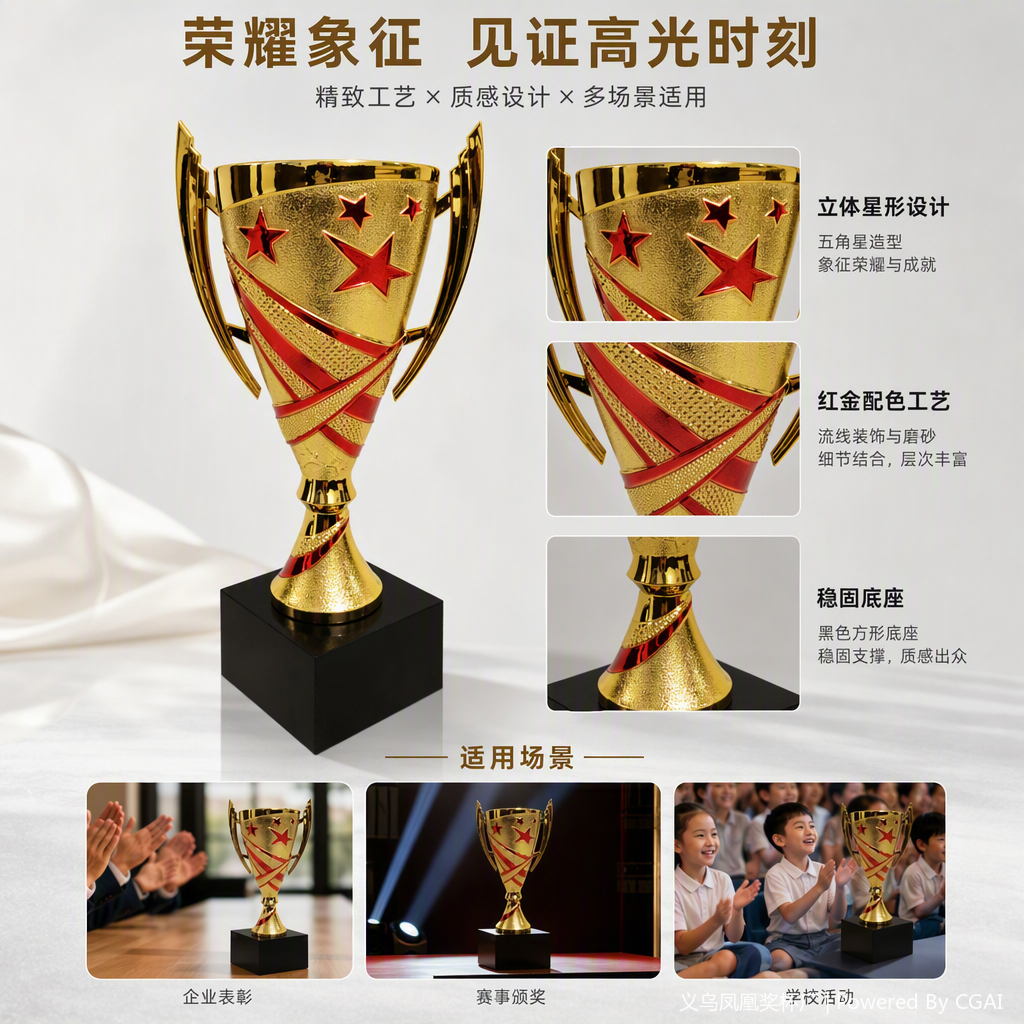 办公文化奖杯创意纪念品公司定制商务表彰奖品奖杯摆件