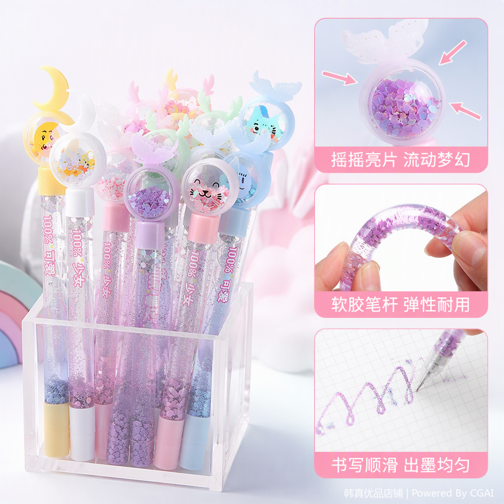 Multi-functional office cultural writing tools, multi-color pens, student signature pens, office supplies, stationery, creative pen types details Picture